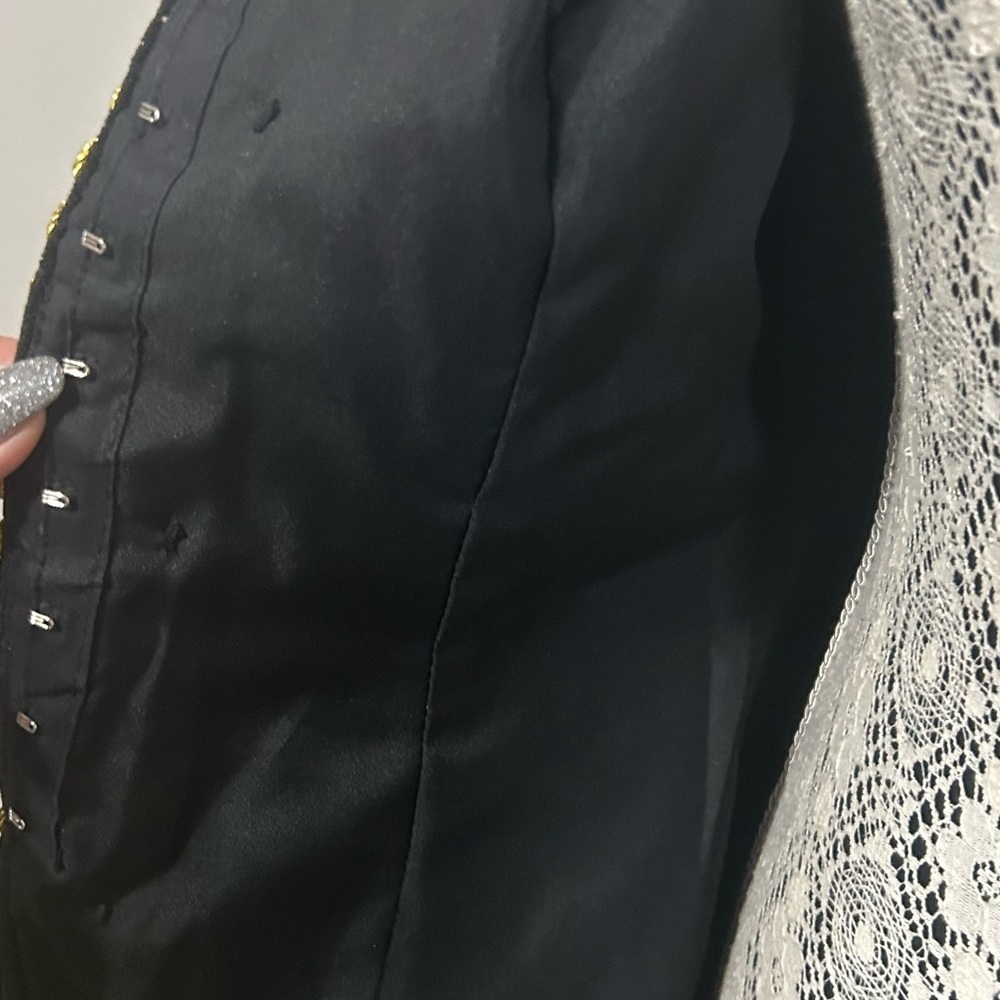 Vintage military inspired black velvet with gold trim accents and buttons - Picture 15 of 15